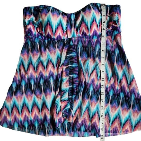 Croft & Barrow Tummy Slimmer Mesh Flyaway Bandeaukini swim top sz 8 - Picture 11 of 12